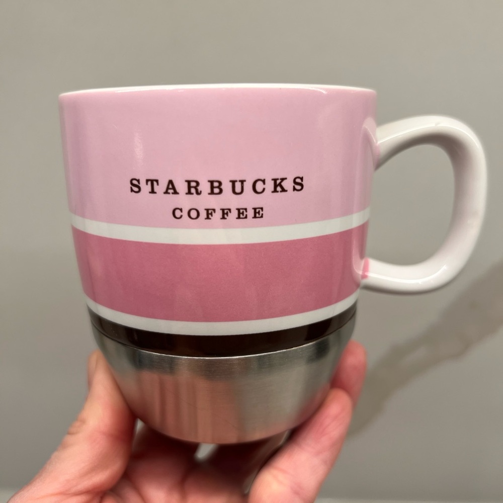 Starbucks 10 oz. Stainless-Bottom Ceramic Mug Set Retro Camping Style